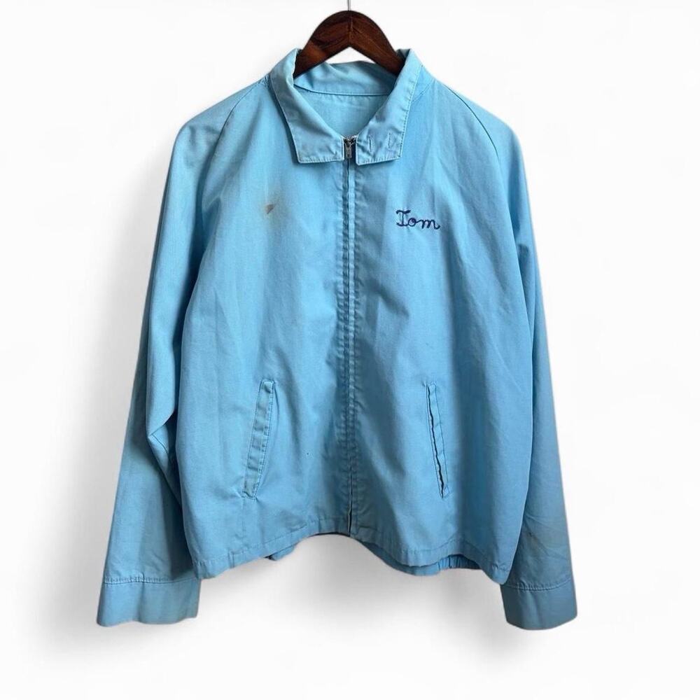 Vintage 60s Chain Stitched Retro Talon Zip Up Workwear Men’s M Palm Tree Jacket
